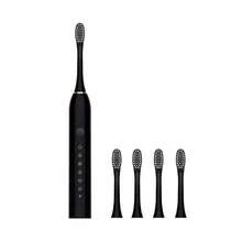 IPX7 Electric Toothbrush With Replaceable Head, Smart, Ultrasonic, Waterproof - Black - View 2