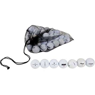 Clean Green Golf Balls - 48 Recycled Used Golf Balls in Good Condition - Great for Practice - Includes Reusable Mesh Carrying Bag