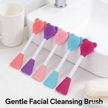 Silicone Brush Cosmetics Double Headed Double-Sided Face Wash Makeup Brush Easy To Clean Texture Delicate And Soft Skin Friendly Makeup Tool - Multicolor - View 2