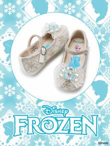 Disney 1 Pair Licensed Princess Shoes, Suitable For Daily And Holiday Outdoor Wear, Comfortable, Non-Slip, Breathable (Children Flat Shoes, Girls Shoes, Princess Shoes, Queen Shoes) - Beige - View 2
