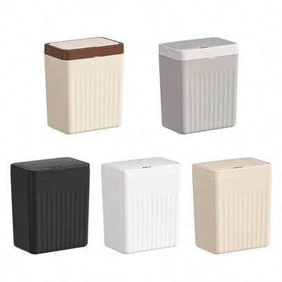 Cubo de basura automático con sensor para el baño, cubo de basura inteligente con sensor de movimiento, a prueba de agua y humedad, de apertura automática para uso doméstico