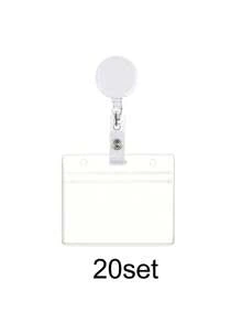 20/10/12件/套 可伸缩证件夹，竖式身份证夹，带夹子，带名片夹 - 易拉扣+卡套 - 查看 12