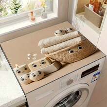 1pc Washing Machine Dryer Mat With Laundry Blueprint Print, Non-Slip Absorbent Rubber Drying Pad, Quick Dry Kitchen Counter Mat, Household Essential - Laundry Basket - View 8