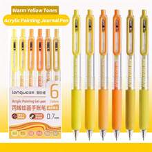 6pcs Professional Planner Pens Back To School Set, Acrylic 3D Layered + Ballpoint Smooth Writing, Bleed-Resistant, Compatible With Planner Tapes & Notebooks, Suitable For Student Creative Arts - Colorful Black Series - View 20