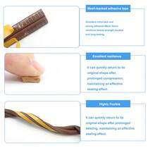 5M Door & Window Weather Stripping, Soundproof Insulation Seal Strip With Self-Adhesive Rubber Collision Protection - A - View 6