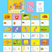 Juguetes educativos de emparejamiento | Emparejamiento de patrones, emparejamiento de palabras, emparejamiento de números, rompecabezas planos, tarjetas de aprendizaje para niños, libros de bolsillo, regalos multicolor de Año Nuevo, materiales de aprendizaje de inglés - Multicolor - Ver 9
