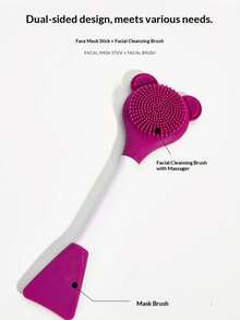 Silicone Brush Cosmetics Double Headed Double-Sided Face Wash Makeup Brush Easy To Clean Texture Delicate And Soft Skin Friendly Makeup Tool - Multicolor - View 8