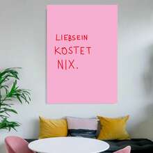 1幅复古海报墙画，“善意无需成本”文字印刷品，粉色文字帆布画，独特创意墙面装饰，客厅和卧室的完美礼物，不含框 - 彩色 - 查看 5