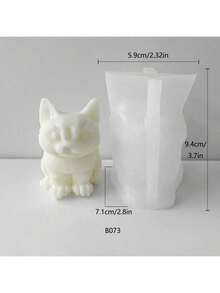 Cute Cat DIY Handmade Fragrance Plaster Multifunctional Silicone Mold - White - View 3