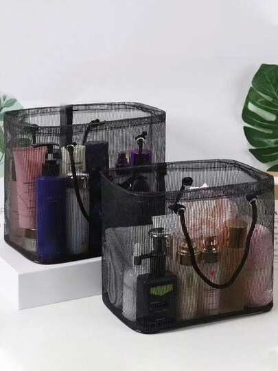 3 pièces/set Panier de douche de salle de bain de grande capacité pour le voyage, sac organisateur de bain portable et imperméable, sac fourre-tout de douche pour le fitness/la natation, sac de maquillage pour étudiant, panier de courses