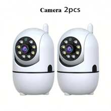 1080P WIFI Security Camera, Indoor 1080P Night Vision Camera, 355° Two-Way Audio Home Security Camera, 2.4G Home Security System, AI Motion Detection, Supports Color Night Vision, Indoor Surveillance Camera - White - View 10