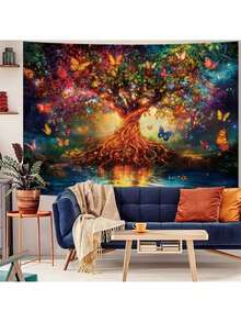 1pc Bohemian Style Tree Of Life Pattern Decorative Wall Hanging Tapestry, For Room Wall Decor, Home Decoration,Fall Decor,Autumn Decor,Room Decor - 1PC - View 5