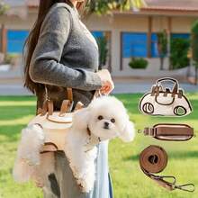 1pc Portable Pet Backpack - Polyester Material For Outdoor Hiking, Comfortable Shoulder Straps & Safety Buckle Design - Cat Carrier, Dog Carrier, Breathable Outdoor Pet Leash Backpack, Hand-Held & Crossbody For Travel - Multicolor - View 3