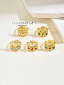 1pc Vintage Bohemian Style Hollow Moon Zirconia Copper Plated Gold Adjustable Ring, Women's Daily, Holiday, Gift Accessory - Multicolor - View 4