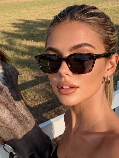 1 Pair Unisex Leopard Print Classic Travel Frame Fashion Glasses, Bohemian Style, Suitable For Women As Beach Accessories, Daily Commute, Beach Vacation, Street Photography, Personalized Glasses