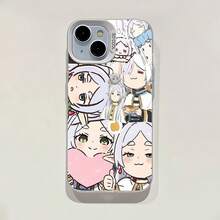 Bonita funda para teléfono con personaje de anime compatible con Samsung  17,  16 Pro Max,  15 Pro Max,  13 y  12. Diseño plateado premium hecho de material de TPU que brinda protección contra golpes y caídas. Un regalo perfecto para familiares, amigos, seres queridos, novios, novias y aniversarios. - Plateado - Ver 6
