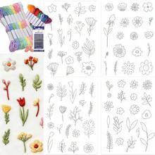 2pcs Wild Flower Floral Water-Soluble Embroidery Stickers, Self-Adhesive Non-Woven Fabric, Suitable For Beginners DIY Handcraft Decoration On Clothes, Bags, Hats - 2ST-b - View 10