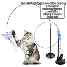 Upgraded Strong Suction Cup Cat Teaser Wand With Plush Animal Replacement Heads, Self-Entertainment Durable Chew Toy For Pets, Pet Birthday Holiday Gift, Valentine's Day, Ramadan, Wedding Season, Dog Bed Cat Tree - Multicolor - View 14