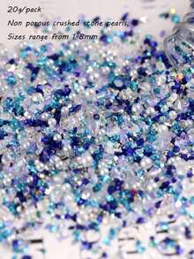 Serie azul Edición limitada de la atmósfera Estilo Ins Cuentas de arroz de vidrio Cuentas dispersas Pulsera y collar hechos a mano DIY a juego - Multicolor - Ver 3