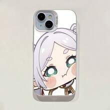 Encantadora funda para teléfono con personaje de anime compatible con Samsung  17,  16 Pro Max,  15 Pro Max,  13 y  12 Diseño plateado premium hecho de material de TPU que brinda protección contra golpes y caídas Un regalo perfecto para familiares, amigos, seres queridos, novios / novias y para aniversarios - Plateado - Ver 6