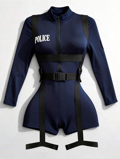 Female Cosplay Costume, Long-Sleeved Bodysuit And Corset Lingerie Set, Women's Sexy Lingerie