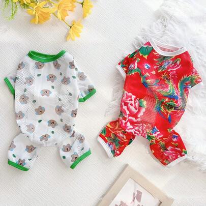 Traje de malla transpirable de moda para perros, pijamas para perros, mamelucos para perros pequeños y medianos, cachorros, Chihuahua, Yorkshire