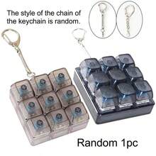 1pc Unique Keyboard Cap Finger Spinner Keychain - Mechanical Keyboard Shaped, Stress Relief, Unique Office Desk Toy And Small Gift - Black - View 5