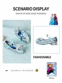 Disney 1 Pair Licensed Princess Shoes, Suitable For Daily And Holiday Outdoor Wear, Comfortable, Non-Slip, Breathable (Children Flat Shoes, Girls Shoes, Princess Shoes, Queen Shoes) - Baby Blue - View 6