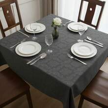Toalha de Mesa Jacquard 4 Lugares 6 Lugares 8 Lugares - Chumbo - Visão 5