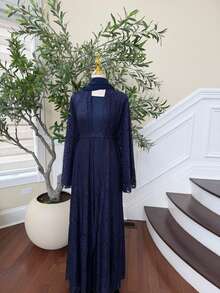 Blue Celestial Two Peice Abaya - Multicolor - View 4
