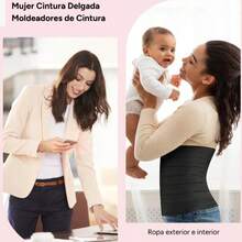 Faja Reductora de Cintura para Mujer Control Abdomen - Negro - Ver 2