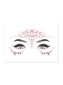 1sheet Water-Drop Gemstone Shaped Eye Tattoo Sticker - Baby Pink - View 3