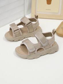 1 Pair Kids' Sports Sandals, Outdoor Beach Sandals, Soft Sole Fashionable Boys' Sandals - Khaki - View 1