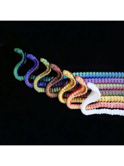 1pc 3D Printed Articulated Snake Model, Golden Snake Auspicious Home Decor, Toy, Whole Body Movable Realistic (Note: This Is A 3D Printed Product, Actual Color May Vary From The Image)