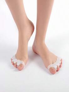 2-Pack Toe Straightener Gel Spacers - Formaldehyde & Latex Free, Waterproof Foot Pain Relief Tool, Corrects Bunion/Plantar Fasciitis For Comfortable Mobility (White) - White - View 10