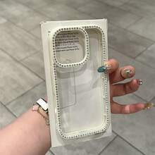 Luxury Diamond-Studded Clear Sparkling Phone Case, Compatible With IPhone 15/15 Pro Max/15 Pro/15 Plus/11/12/13/14/16 Pro Max/XS/XR/11 Pro/11 Pro Max/12 Pro/12 Pro Max/13 Pro/13 Pro Max/7 Plus/14 Pro/14 Pro Max/14 Plus/16 Pro/16 Plus/7 Plus/8 Plus/8/SE2. Fashionable, Luxurious, Soft, And Sparkling Protective Case, Available In Pink, White, Blue, Black, And Brown. Waterproof, Shockproof, Drop-Resistant, Scratch-Resistant, With A Premium Feel. Perfect Valentine's Day Gift For Your Loved One - 白色 - 查看 1