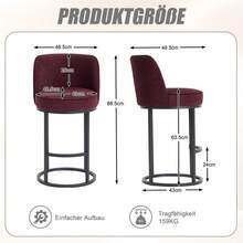 Barstools - WINE RED + Linen - View 8