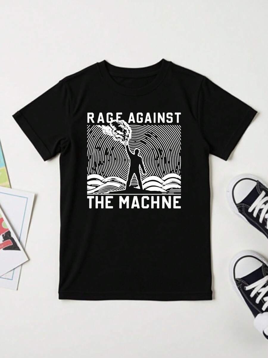 Knowledge T-Shirt - Reading Warrior Boys' - 95% Cotton + 5% Spandex - "Page Against The Machine" Library Theme - Black - View 1