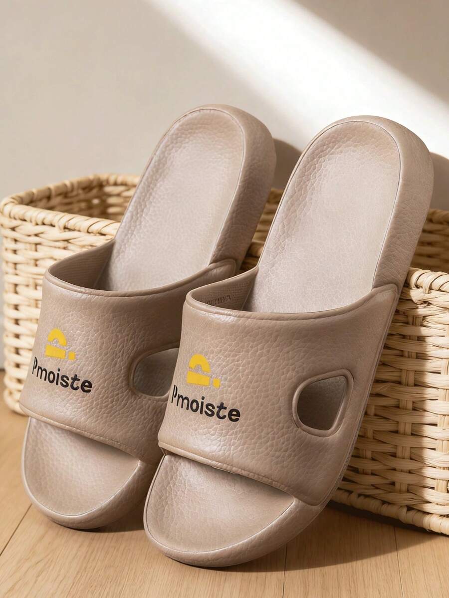 男士轻便EVA软底人字拖，防滑透气休闲沙滩拖鞋，夏季 - 深卡其色 - 查看 1