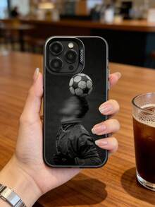 1 chiếc + Tương thích với iPhone 17/16 Pro Max/15 Plus/14 Pro + Dành cho người hâm mộ cuồng nhiệt + Chất liệu họa tiết vải + Ốp bảo vệ điện thoại + Phong cách thể thao Ins + In hình nhân vật bóng đá + Chống rơi toàn diện + Vị trí lỗ chính xác - Xám - Xem 1