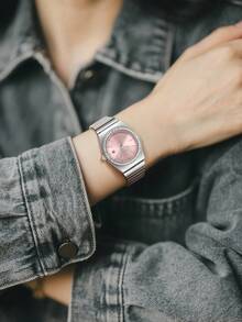 REBIRTH 1 件男女通用方形不锈钢表带简约石英表，适合日常佩戴 - 均碼 - 查看 5