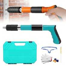 Manual Mini Staple Gun-5 Speed Control Concrete Staple Gun, Suitable For Bricks/Concrete Walls | Compact Concrete Staple Gun And Woodworking Tools | Lightweight Portable Staple Gun, Suitable For DIY Decoration And Construction, July 4 Gift - A - View 5