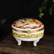 1个带化妆镜的陶瓷首饰盒 - 白色陶瓷款 - 查看 3