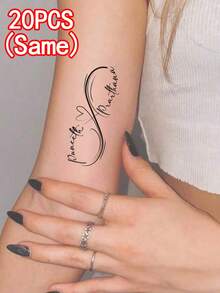 Customized Tattoo Design, Tattoo Phrase, Couples Tattoo Idea, Infinity Symbol Tattoo, Customized Tattoo Design, Personalized Couples Anniversary Gift, Customized Name Logo, Ready-Made Logo, Personalized Name Logo, Couples Tattoo, Gift For Loved One, Tattoo For Loved One - Multicolor - View 11