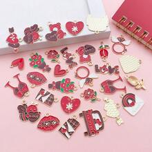 30件套浪漫心形吊坠套装，红色/粉色/紫色珐琅吊坠，适用于手链、耳环和情人节工艺品 - 均碼 - 查看 10