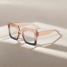 Y2K  Versatile Fashion Glasses, Ultra-Light Simple Retro Classic Design, Suitable For Parties, Shopping, Daily Casual Wear, Great Gift Choice - 黑框白平面 - 查看 5