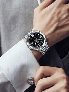 Casio 卡西欧男士石英表，黑色表盘，不锈钢表带，50米防水，时尚男士礼品，MTP-VD01D-1B - 黑色 - 查看 2