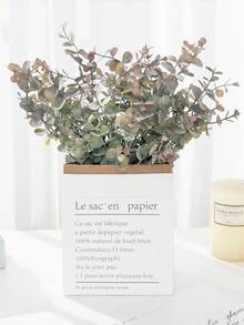 1束人造花束，尤加利人造植物，适用于婚礼装饰、家居花瓶装饰、花园户外毕业典礼装饰、新娘捧花、腕花、生日派对装饰、情人节、新年和秋季装饰 - 淺灰紫 - 查看 4