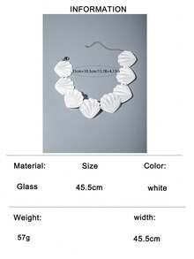1pc Fashionable Bohemian Style Resin Large Seashell Handmade Necklace, Suitable For Beach Party, A Perfect Gift - 28348-1-white - View 9