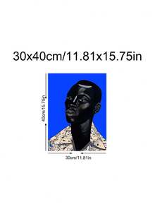 1幅现代抽象艺术版画，肖像画，当代非洲风格墙面艺术，送给朋友的理想礼物，卧室艺术版画，客厅装饰，办公室装饰，厨房装饰，浴室装饰，墙面艺术，墙面装饰，家居装饰，房间装饰，帆布墙面艺术，海报，带框墙面艺术，可选画框 - A - 查看 14